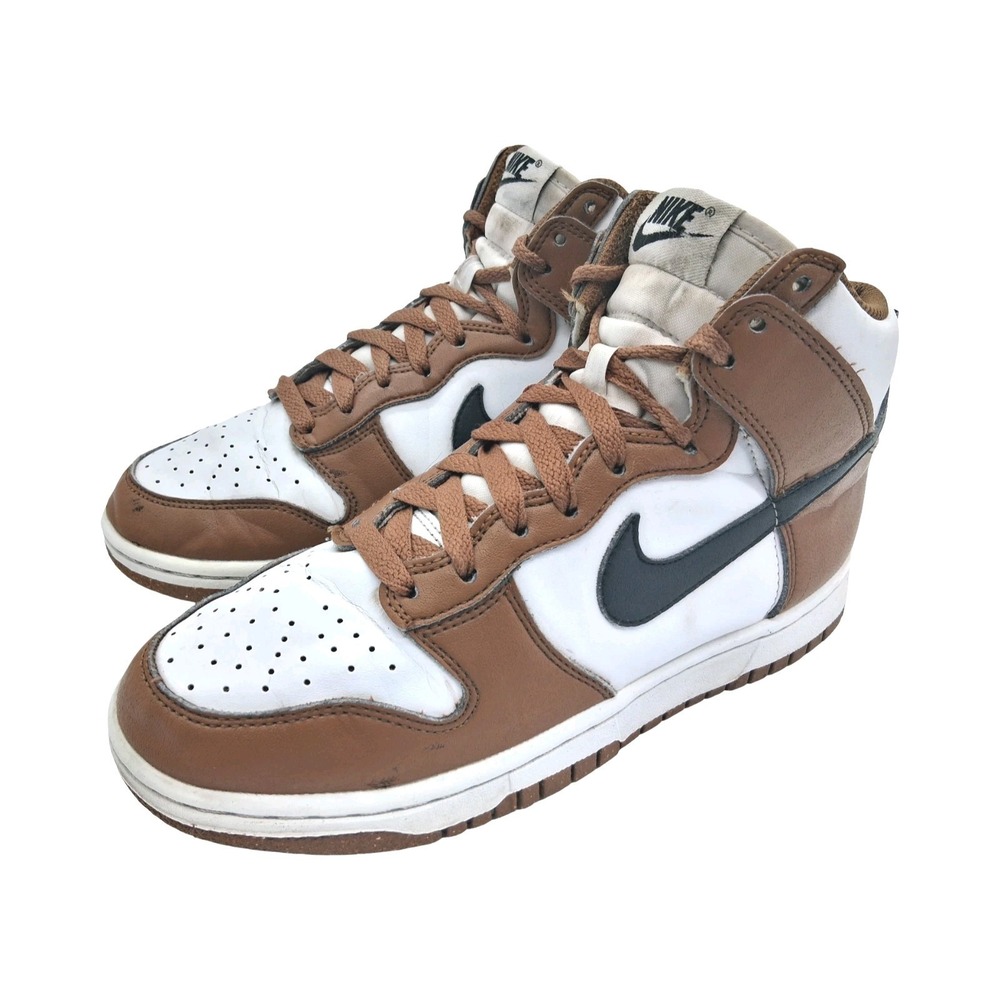 Nike Dunk High Shoes Womens Size 7.5 Brown White Leather Sneakers FV5900-100